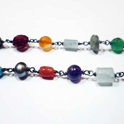 Argento 925/ooo brunito e pietre naturali